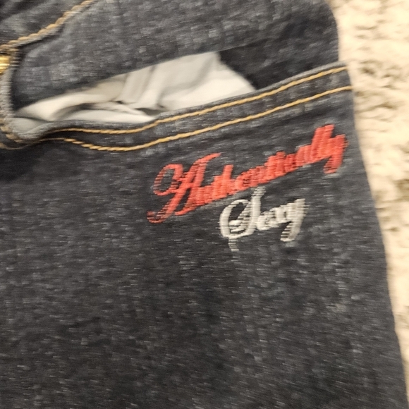 COOGI SZ 13/14 Gold Embroidered Stretch Flare Med Wash Blue Jeans Streetwear - Picture 5 of 13